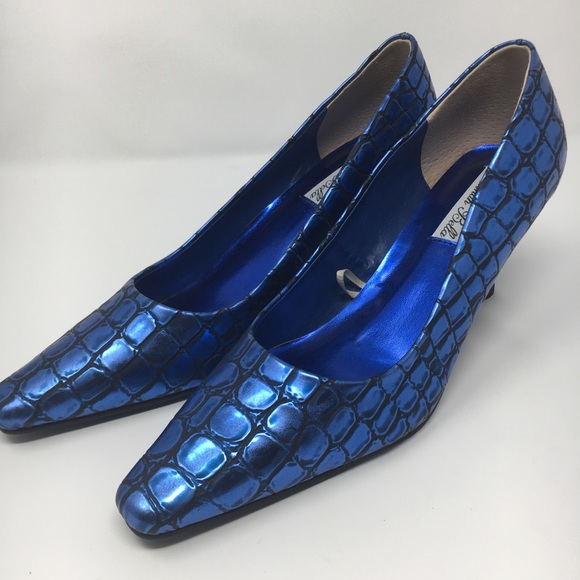Lunnah Bella shoe Royal Blue Croco 2.5 Inches Heel - Picture 6 of 16